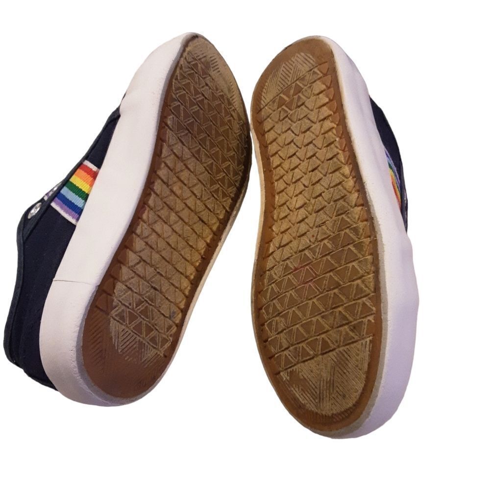US Sports Sneakers‎ Navy Rainbow Rubber Toe Kids sz 13 - Picture 6 of 13